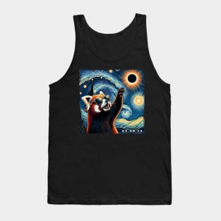 Celestial Red Panda Eclipse: Trendy Tee for Panda Enthusiasts Tank Top